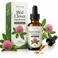 Complément alimentaire en gouttes liquides de trèfle rouge, extrait de trèfle rouge 30 ml pour adultes, favorise le bien-être des femmes, OEM ODM