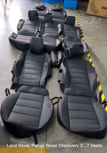 Housses de siège auto sur mesure de luxe toutes saisons 5 pièces pour 7 places, ensemble complet en cuir véritable, partie centrale pour Land Rover Discovery - Product Image 6