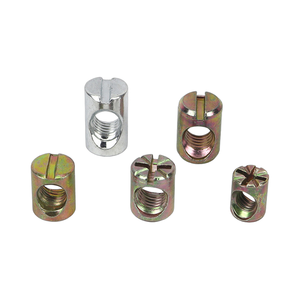 Écrou cylindrique fendu en acier au carbone et alliage <span class=keywords><strong>de</strong></span> zinc, écrou transversal pour l'assemblage <span class=keywords><strong>de</strong></span> meubles <span class=keywords><strong>de</strong></span> berceau et <span class=keywords><strong>de</strong></span> bibliothèque - Product Image 3