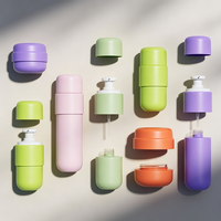 Ensemble de flacons cosmétiques en verre dégradé en forme de capsule, flacon pompe à lotion mat 50g, pot à crème, emballage cosmétique avec logo couleur personnalisée