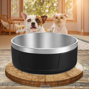 Ibdapur mangkuk makanan dan air dinding ganda 32/64oz kustom mangkuk anjing makan hewan peliharaan mangkuk anjing Stainless Steel terisolasi vakum grosir - Product Image 1