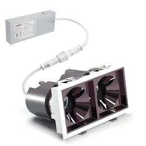 6500K có thể điều chỉnh <span class=keywords><strong>LED</strong></span> thông minh Đèn <span class=keywords><strong>Downlight</strong></span> 12Wx2 <span class=keywords><strong>Led</strong></span> <span class=keywords><strong>Downlight</strong></span> cao cấp 2 người đứng đầu 24 Wát lõm gắn COB <span class=keywords><strong>LED</strong></span> lưới tản nhiệt <span class=keywords><strong>Downlight</strong></span> - Product Image 3