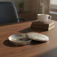 Boîte en métal ronde OEM/ODM pour le stockage de CD/DVD - Étui portable durable avec logo personnalisé