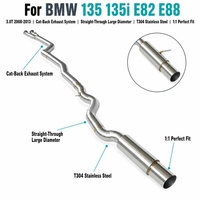 Système d'échappement direct Catback pour BMW 135 135i E82 E88 3.0T 2008-2013 en acier inoxydable, grand diamètre de tuyau, son de course amélioré