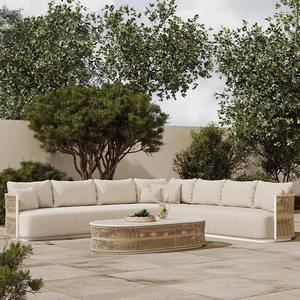 Luxury Outdoor Sofa Metal Outdoor Furniture Set Resort Garden Outdoor Rope Sofa Hotel Garden Sets Hotel L Shape Poolside Sofa - Product Image 2