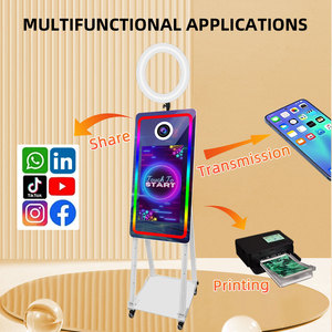 Phong Cách Mới Ngay Lập Tức In Ảnh Gian Hàng Gương Ảnh Tự Sướng 21.5 Inch Màn Hình Cảm Ứng Ma Thuật Gương Photobooth Máy Với Máy In Khay - Product Image 4