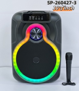רמקול בלוטות' נייד 10 אינץ' עם תאורת RGB LED, רמקול קריוקי אלחוטי עם מיקרופון, רמקול TWS למסיבות בחוץ - Product Image 5