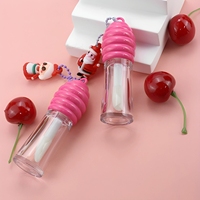 Mini-contenants de brillant à lèvres mignons et tendance en forme de pot de miel, avec bouchon à vis et porte-clés, rose, 8 ml, vides, personnalisables avec logo
