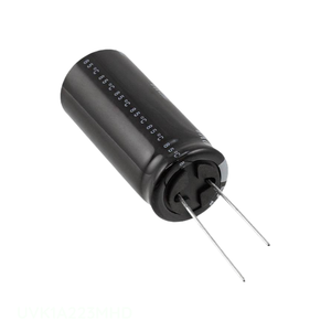 Condensateur traversant à allogement radial CAP ALUM 22000UF 20% 10V UVK1A223MHD 22000 uF – Distributeur agréé - Product Image 1