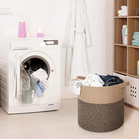 Panier à linge en corde de coton tressée de style nordique, grand format, forme ronde, écologique, multifonctionnel pour ranger jouets et couettes