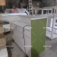 Caisse enregistreuse en bois sur mesure, mobilier de boutique de luxe, comptoirs de caisse durables, bureau de réception avec tiroirs pour magasin de détail