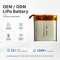 Baterai Lithium Ion Polymer 310mAh Flat Pouch Cell 492423 3.7V Ultra Tipis Untuk Monitor Jantung ECG Holter Medis