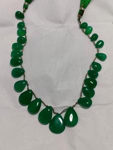 Collier de perles en onyx bleu de haute qualité, formes variées, dos plat, pierres naturelles traitées thermiquement, multi-tailles, pour la fabrication de bijoux - Product Image 3