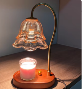 Lampe chauffe-cire en métal couleur noyer - Product Image 2