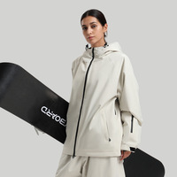 Jaket Hoodie Snowboard Longgar Pria Wanita Tahan Air Anti Angin Berinsulasi Model Longgar Mantel Ski Salju Unisex Jaket Ski Musim Dingin