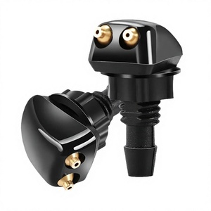 Buse d'essuie-glace universelle pour voiture, angle réglable mécaniquement, pulvérisateur de lave-glace noir avec embouts dorés - Product Image 1