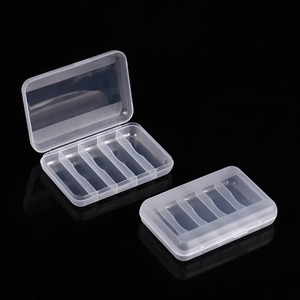 Transparent Plastic Storage Box With 5 Compartments For Earplugs Jewelry Batteries Small Parts Rectangle Shape Cover Design - Product Image 1