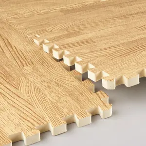 Hot Sell Holzmaserung Eva Matte ineinandergreifen den Holz puzzle Schaum matte Bodenbelag