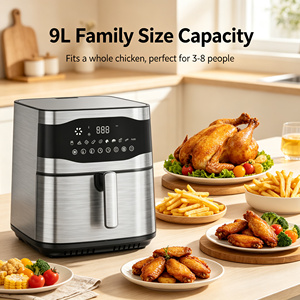 Friteuse à air Anbolife 9L 1800W, four électrique sans huile, écran tactile numérique, panier antiadhésif, certifié ETL pour la maison - Product Image 5