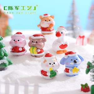 Accesorios de paisajismo DIY con diseño de animales de Chunjun, escena de nieve, lindos animales pequeños, regalo de Navidad, decoración de resina, los más vendidos. - Product Image 2