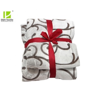 Soft And Warm 100% Polyester Plain Vegan Custom Woven Blanket - Product Image 1