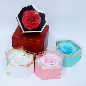 Día de San Valentín Día DE LA MADRE preservado Real rojo púrpura rosa con I Love You Collar para mujeres mamá su abuela novia esposa - Product Image 2
