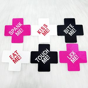 Mamelon Pasties Jetable pour Femmes Boob Cross Pasties Adhésif Nipple Cover Sexy Noir - Product Image 3