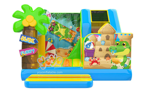 Beach Alligator Inflatable Combo Durable UV-Resistant PVC Kids Beach Party Fun Cartoon Crocodile Print Safe Anti-Slip Surface - Product Image 4