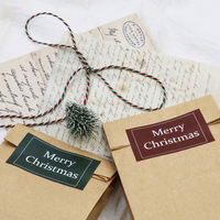 Autocollants de Noël - Étiquettes adhésives personnalisées imperméables « Joyeux Noël » pour boîtes cadeaux, cartes et emballages alimentaires