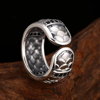 BOCAI S925 – bagues en argent Sterling pour hommes, bagues classiques à écailles de Dragon, Hip-Hop, Punk, rétro, tendance, accessoires en argent fin