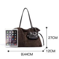 Sac fourre-tout en cuir suédé, luxe discret, doux, surdimensionné, design personnalisé, pour le travail quotidien, les voyages, pour femmes