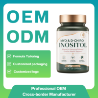 Capsules d'inositol pour l'équilibre hormonal féminin, étiquette privée OEM, Myo D-Chiro Inositol, Inositol féminin, PCOS, complément de bien-être pour la fertilité