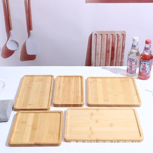 Plateaux de service en bambou couleur bois naturel pour desserts, sandwichs, pain, fruits, lot de 3 pièces - Product Image 3