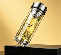 Bouteille d'eau en verre isotherme écologique avec filtre à thé - Commandes en gros pour cafés, cadeaux d'entreprise et hydratation quotidienne