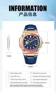 ONOLA 3855CH- New Fashion Diamond Mechanical <b>Watch</b> Custom <b>Men</b> Tourbillon Automatic <b>Watch</b> - Product Image 2