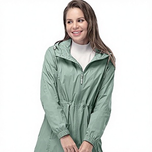 Impermeable para <span class=keywords><strong>Mujer</strong></span>, 33,000 pies de Altura, Resistente al Viento, Plegable, Ligero, Transpirable, 100% Nailon, con Capucha, Largo, para Viajes - Product Image 1