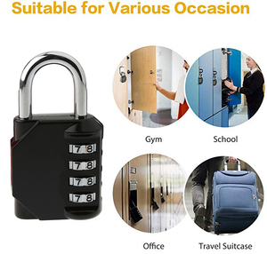 Sıcak satış spor kilitleri 4 haneli asma kilit kombinasyonu seyahat kilidi seyahat bagaj kilitleri - Product Image 5