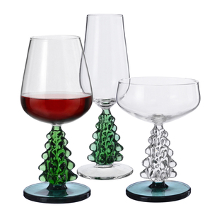 Copa de champán de tallo de árbol de <span class=keywords><strong>Navidad</strong></span> de colores soplada a mano creativa al por mayor copas de vino únicas para restaurante decorativas - Product Image 2
