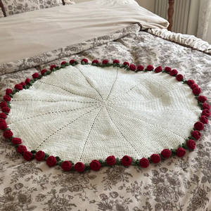 Rosenstrauß Decke Gehäkelt Weich Handgemacht Geschenk für Oma für Sie Blumenstrauß Decke Muttertagsgeschenk Couchüberwurf Heimdeko - Product Image 4