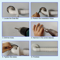 Barre d'appui en forme de L pour toilettes, baignoires, douches, personnes handicapées, personnes âgées, sécurité, acier inoxydable, ABS, 50 cm x 70 cm, antidérapant, fixation murale, moderne