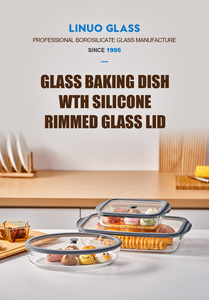 Ustensiles de cuisine en verre borosilicaté allant au four, ustensiles de cuisson allant au lave-vaisselle avec revêtement antiadhésif, plat de cuisson en verre avec couvercle - Product Image 5