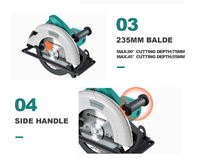 NOUVELLE Scie circulaire électrique robuste de 230 mm 2300 W CS2300, scie à bois haute puissance, machine à découper le bois professionnelle pour la menuiserie