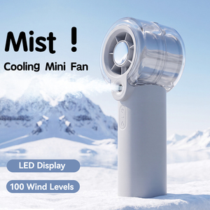 Portable Handheld <b>Spray</b> Fan 2000mAh Rechargeable Cooling Fan LED Display Mini Mist Fan for Outdoor Travel - Product Image 2