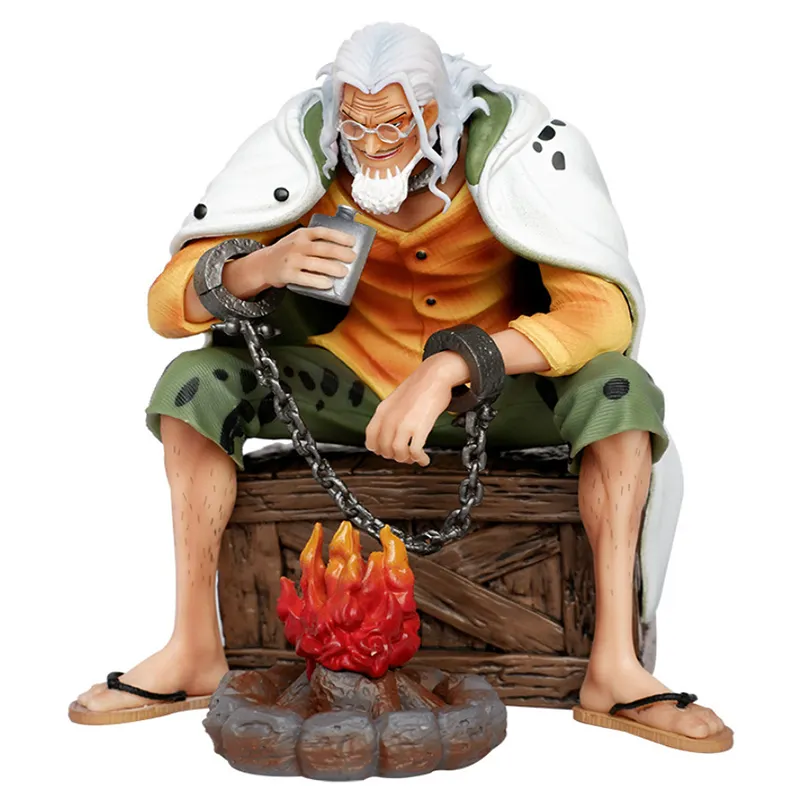 16cmアクションフィギュア樹脂製おもちゃ高品質GKフィギュア座っている焚き火飲用モデルフィギュアワンピースシルバーRayleigh