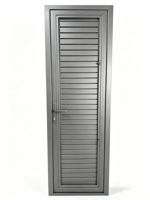 Porte de maison antirouille avec cadre entièrement en aluminium et persiennes en aluminium réglables