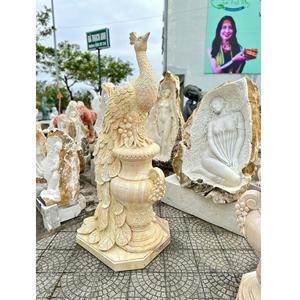 Nouveau haut personnalisé Durable sculpté à la main statue de paon moderne Surface polie Statue d'animal Vietnam 1 an de garantie en plein air - Product Image 4