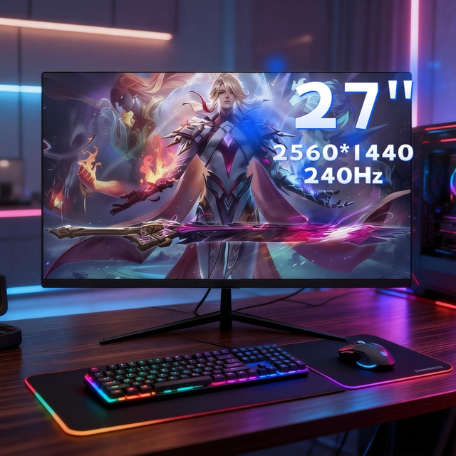 Wholesale Price 27 Inch 165/180hz 2k QHD Screen Micro Gaming Monitor Ultra-wide Frameless Curved Computer Monitor Flat