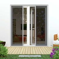Moustiquaire plissée sans rail, pliable et rétractable, avec cadre en aluminium antirouille pour porte de suite d'hôtel ou de complexe hôtelier