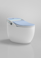 Toilette intelligente haut de gamme colorée à poser au sol avec télécommande, siège chauffant et évacuation en S