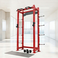 Rack de Sentadillas Comercial de Alta Resistencia con Barra de Dominadas, Equipo de Gimnasio Multifuncional para Entrenamiento de Fuerza